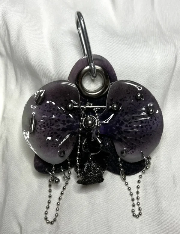 Pierced orchid keychain Onyxlace