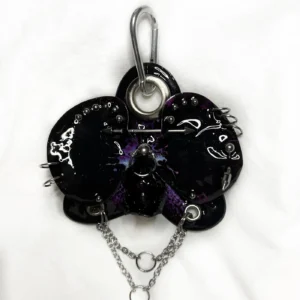 Pierced orchid keychain Black Ember