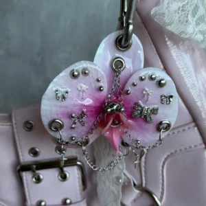 Pierced orchid keychain- Pink Wound