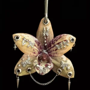 Pierced orchid keychain - Stained Halo