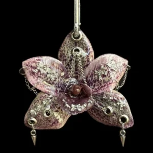 Pierced orchid keychain - Bruised Violet