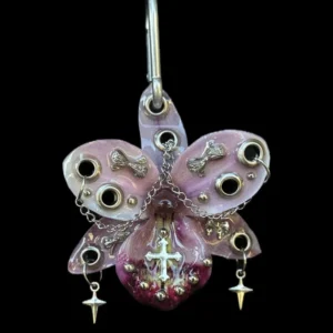 Pierced orchid keychain - Pink Violet Relic