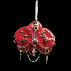 Pierced orchid keychain - Crimson Oath