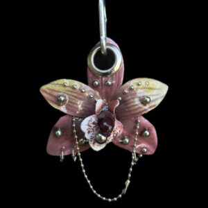 Pierced orchid keychain - #60 Dusty Mauve