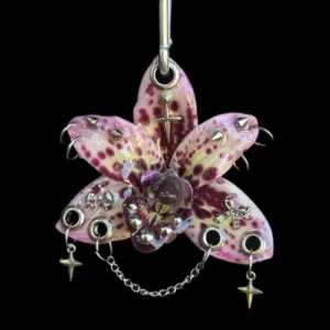 Pierced orchid keychain - #53 Spotted Rebel