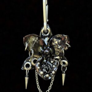 Resin Orchid Bag Charm • Black • black widow trinket