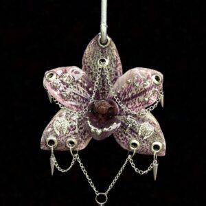 Resin Orchid Bag Charm • Mauve / Purple • fallen angel trinket